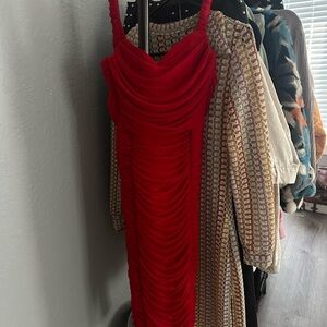 LuLus ruched red midi size small